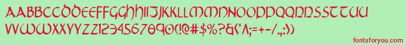 Tristramc-fontti – punaiset fontit vihreällä taustalla