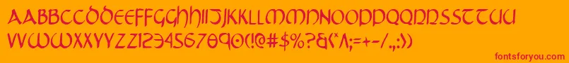 Tristramc Font – Red Fonts on Orange Background