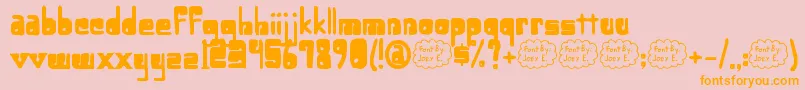 LowerOpticFibercase-fontti – oranssit fontit vaaleanpunaisella taustalla