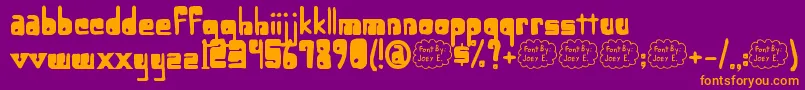 LowerOpticFibercase-Schriftart – Orangefarbene Schriften auf violettem Hintergrund