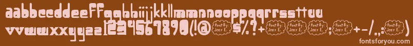 LowerOpticFibercase-Schriftart – Rosa Schriften auf braunem Hintergrund