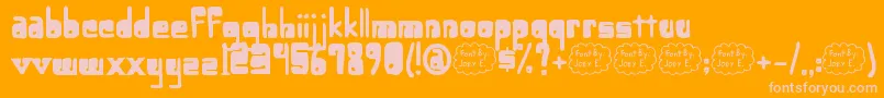 Fonte LowerOpticFibercase – fontes rosa em um fundo laranja