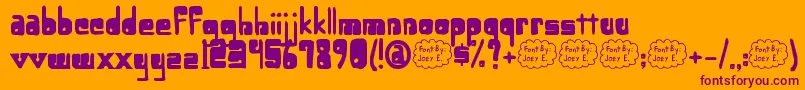 LowerOpticFibercase Font – Purple Fonts on Orange Background