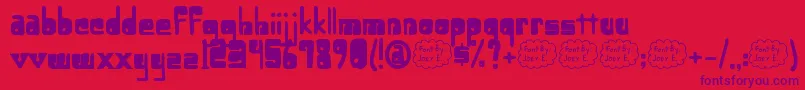 LowerOpticFibercase Font – Purple Fonts on Red Background