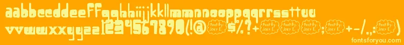 LowerOpticFibercase-Schriftart – Gelbe Schriften auf orangefarbenem Hintergrund