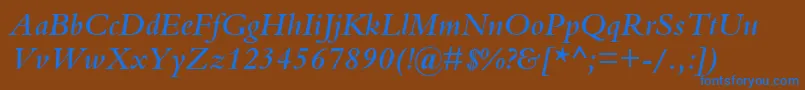 BemboSemiBoldItalic Font – Blue Fonts on Brown Background