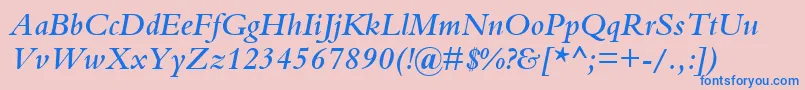 BemboSemiBoldItalic Font – Blue Fonts on Pink Background