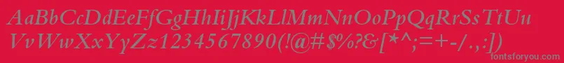 BemboSemiBoldItalic Font – Gray Fonts on Red Background