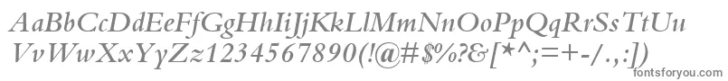 BemboSemiBoldItalic Font – Gray Fonts on White Background