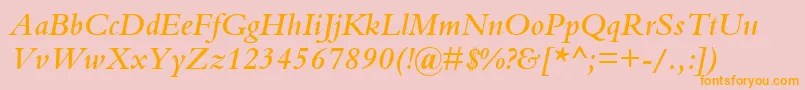 BemboSemiBoldItalic Font – Orange Fonts on Pink Background