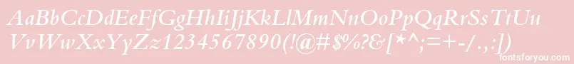 BemboSemiBoldItalic Font – White Fonts on Pink Background
