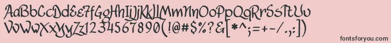 フォントLancastershire – ピンクの背景に黒い文字