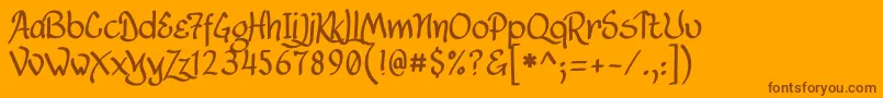 Lancastershire-fontti – ruskeat fontit oranssilla taustalla