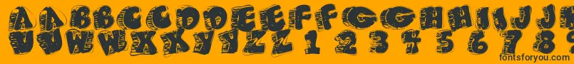 Fatfloralphabetxperimental Font – Black Fonts on Orange Background