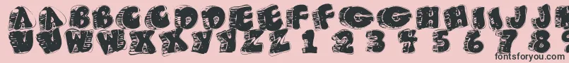 Fatfloralphabetxperimental Font – Black Fonts on Pink Background