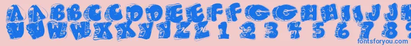 Fatfloralphabetxperimental Font – Blue Fonts on Pink Background