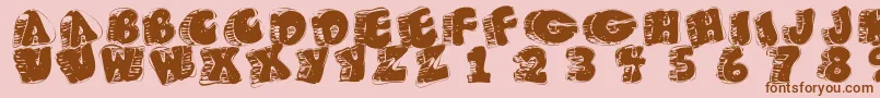 Fatfloralphabetxperimental Font – Brown Fonts on Pink Background