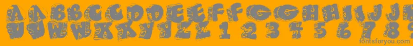 Fatfloralphabetxperimental Font – Gray Fonts on Orange Background