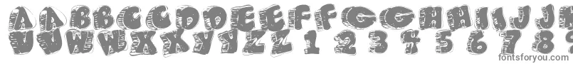 フォントFatfloralphabetxperimental – 灰色のフォント