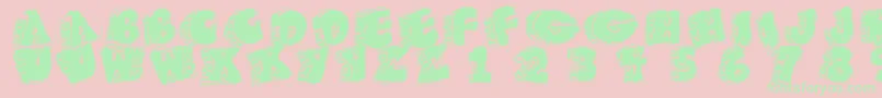 Fatfloralphabetxperimental Font – Green Fonts on Pink Background
