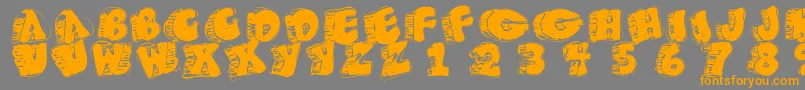 Fatfloralphabetxperimental Font – Orange Fonts on Gray Background
