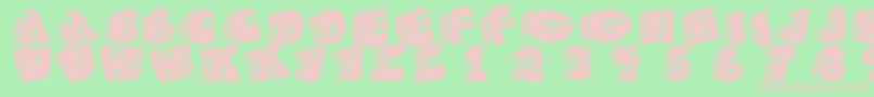 Fatfloralphabetxperimental Font – Pink Fonts on Green Background
