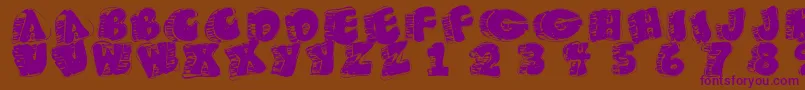 Fatfloralphabetxperimental Font – Purple Fonts on Brown Background