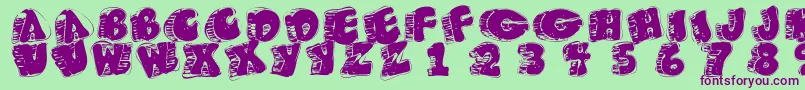 Fatfloralphabetxperimental Font – Purple Fonts on Green Background