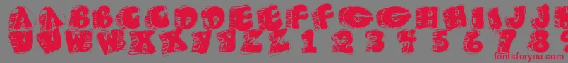 Fatfloralphabetxperimental Font – Red Fonts on Gray Background