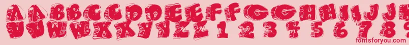 Fatfloralphabetxperimental Font – Red Fonts on Pink Background