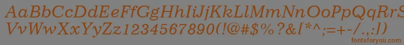 ImpressumLtItalic-fontti – ruskeat fontit harmaalla taustalla