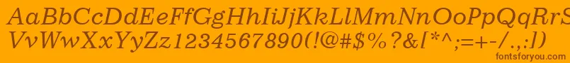 ImpressumLtItalic Font – Brown Fonts on Orange Background