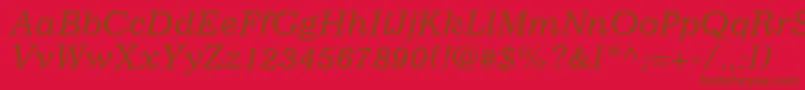 フォントImpressumLtItalic – 赤い背景に茶色の文字