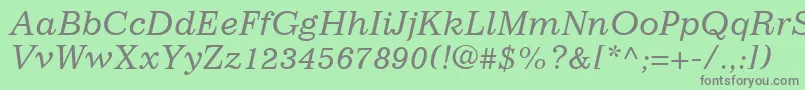 ImpressumLtItalic Font – Gray Fonts on Green Background