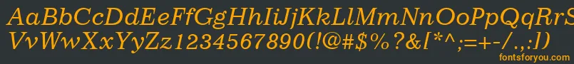 ImpressumLtItalic Font – Orange Fonts on Black Background