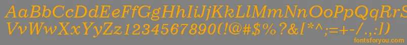 ImpressumLtItalic Font – Orange Fonts on Gray Background