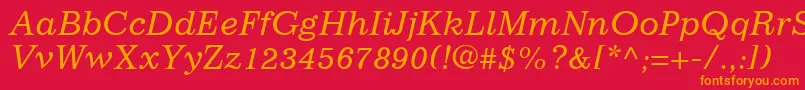 フォントImpressumLtItalic – 赤い背景にオレンジの文字