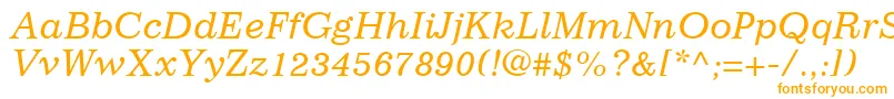 フォントImpressumLtItalic – 白い背景にオレンジのフォント