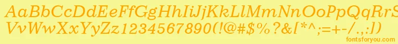 ImpressumLtItalic Font – Orange Fonts on Yellow Background