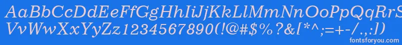 ImpressumLtItalic Font – Pink Fonts on Blue Background