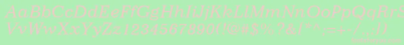 ImpressumLtItalic Font – Pink Fonts on Green Background