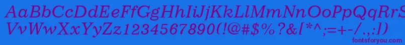 ImpressumLtItalic Font – Purple Fonts on Blue Background