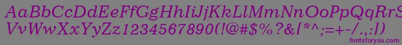 ImpressumLtItalic Font – Purple Fonts on Gray Background
