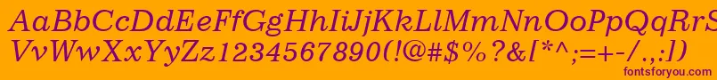 ImpressumLtItalic Font – Purple Fonts on Orange Background