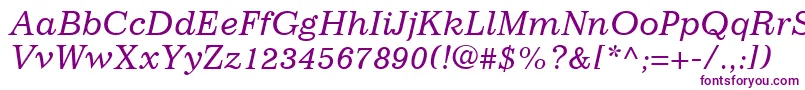フォントImpressumLtItalic – 白い背景に紫のフォント