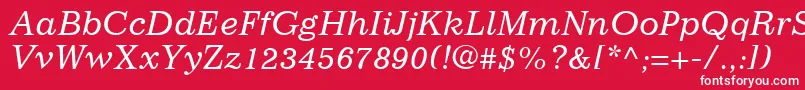 フォントImpressumLtItalic – 赤い背景に白い文字