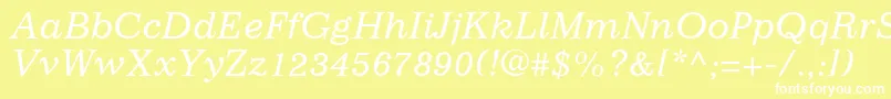 ImpressumLtItalic Font – White Fonts on Yellow Background