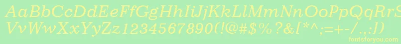 ImpressumLtItalic Font – Yellow Fonts on Green Background