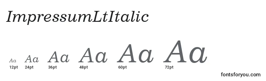 Размеры шрифта ImpressumLtItalic