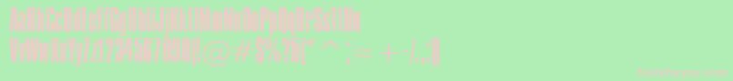 CompactaLightBt-fontti – vaaleanpunaiset fontit vihreällä taustalla